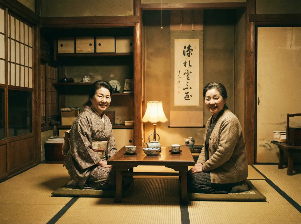 两位优雅的 桃子视频 - 桃子视频官方版 | 高清视频免费每日更新 在日式茶室中品茶交谈